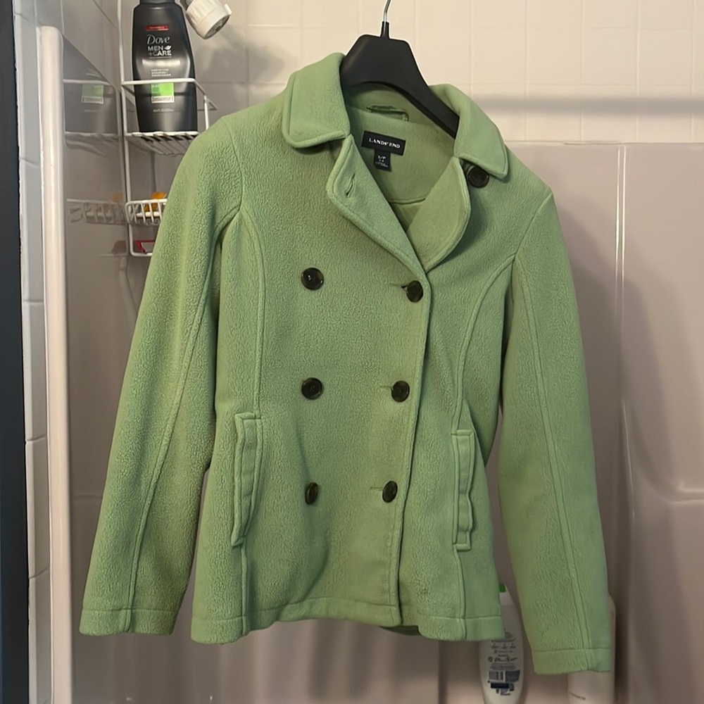 Lands End Fleece Peacoat